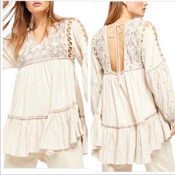 NWT! Free People Boho Embroidered Dress - Picture 1 of 15